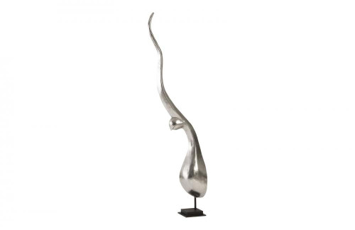 Phillips Collection Chofa Sculpture, Silver Leaf, Black Base, 83"H (PH60310 YV0J07T53U) 