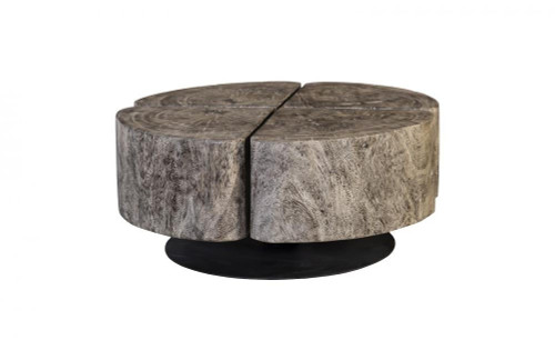 Phillips Collection Clover Coffee Table, Large, Graystone Top, Black Base, 39"W (TH105521 YV0J07T54L) 