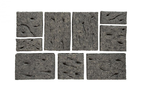 Phillips Collection Etched Rock Puzzle Wall Tile, Set of 9, Gray, 76"W (ID114681 YV0J07T70P) 