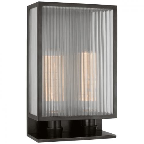 Visual Comfort & Co. Signature Collection York 16" Double Box Sconce, Visual Comfort & Co. Signature Collection BBL 2182BZ-CRB D95RF 