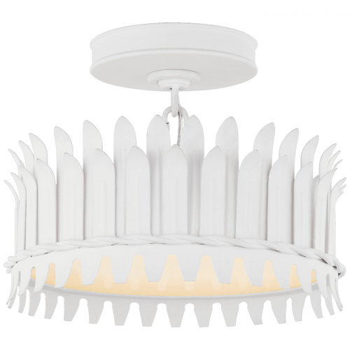 Visual Comfort & Co. Signature Collection Leslie 12" Semi-Flush, Visual Comfort & Co. Signature Collection SK 4205PW D95T0 