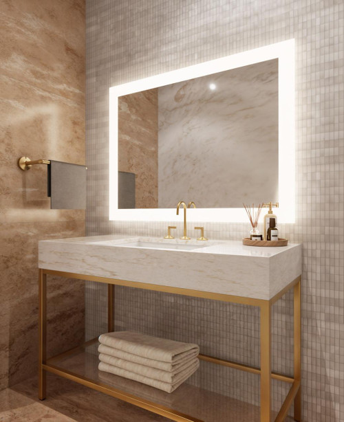 Electric Mirror Silhouette Lighted Mirror, Forward-Phase Dimming Technology, Integrated LED, Clear, 36"H x 48"W x 1.75"D (SIL-4836 YUU6011Y3H) 