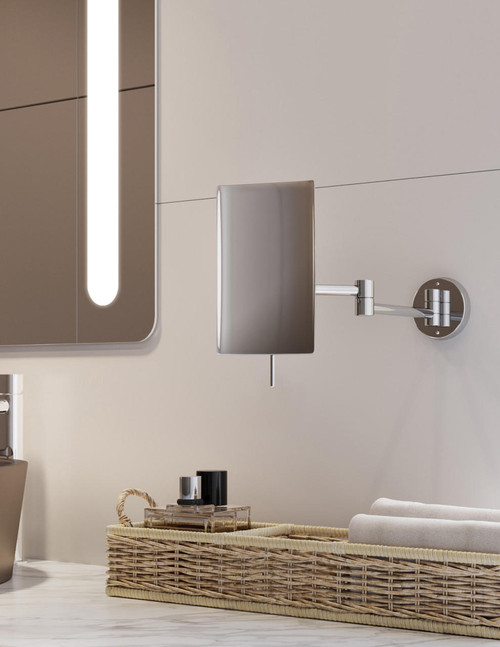 Electric Mirror Contour Makeup Mirror, Clear, Polished Stainless Steel, 8.35"H x 5.2"W  (MM-CON-WM-PS YUU6011Y4C)