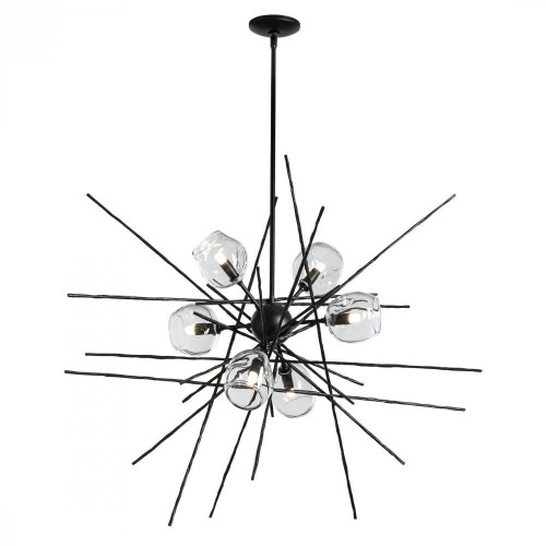 Hubbardton Forge Griffin Stardust Pendant, 6-Lights, Black, Clear, 39.2"W (131590-SKT-MULT-10-ZM0709 5YZYDL) 