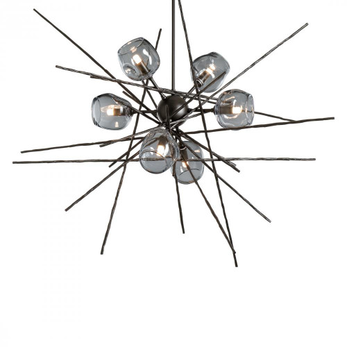 Hubbardton Forge Griffin Stardust Pendant, 6-Lights, Oil Rubbed Bronze, Cool Grey, 39.2"W (131590-SKT-MULT-14-YL0709 5YZYDM) 