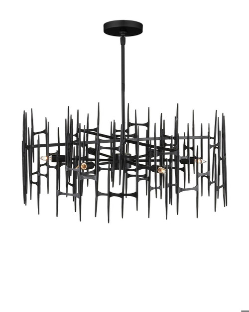 Currey and Company Attingham Black Chandelier 