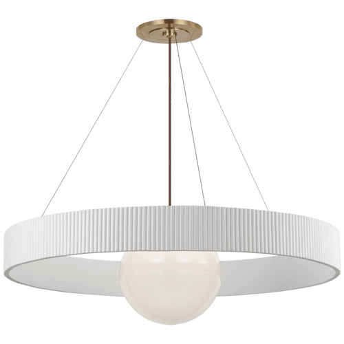 Visual Comfort & Co. Signature Collection Arena 42" Ring and Globe Chandelier, Visual Comfort & Co. Signature Collection WS 5001HAB/WHT-WG D98R6 