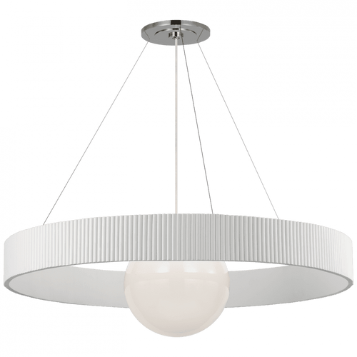 Visual Comfort & Co. Signature Collection Arena 42" Ring and Globe Chandelier, Visual Comfort & Co. Signature Collection WS 5001PN/WHT-WG D98R7 