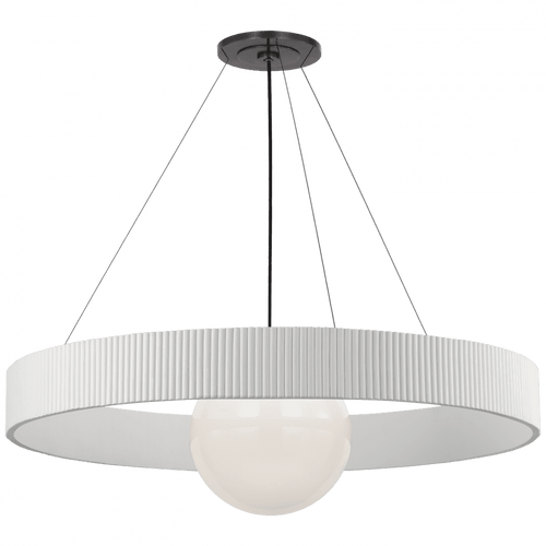 Visual Comfort & Co. Signature Collection Arena 53" Ring and Globe Chandelier, Visual Comfort & Co. Signature Collection WS 5002BZ/WHT-WG D98RC 