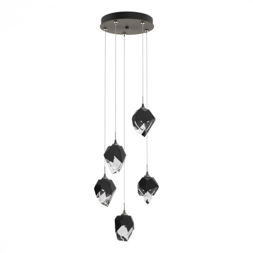 Hubbardton Forge Chrysalis Pendant, 5-Light, Natural Iron, Black Polished Crystal, 15.4"W (131137-SKT-STND-20-BP0754 5YZTFR) 