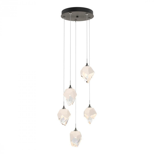 Hubbardton Forge Chrysalis Pendant, 5-Light, Natural Iron, White Polished Crystal, 15.4"W (131137-SKT-STND-20-WP0754 5YZTFQ) 