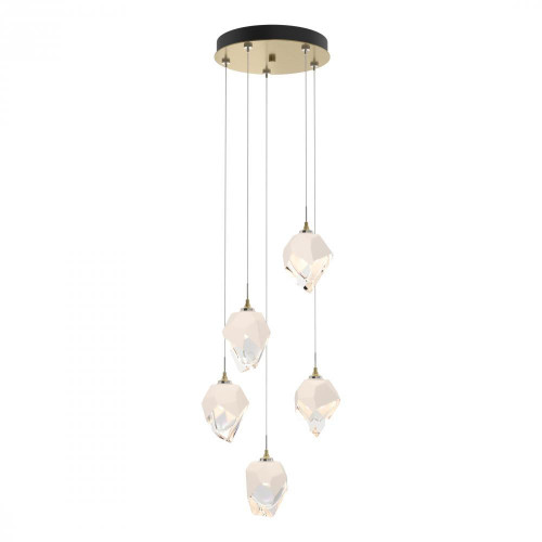 Hubbardton Forge Chrysalis Pendant, 5-Light, Modern Brass, White Polished Crystal, 15.4"W (131137-SKT-STND-86-WP0754 5YZTG7) 