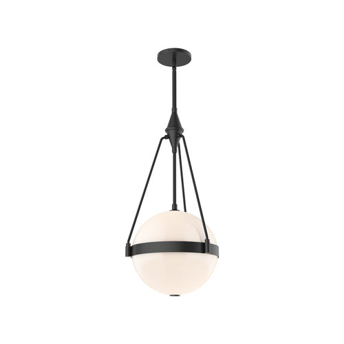 Alora Lighting Harmony Pendant, 3-Light, Matte Black, Glossy Opal Glass, 27"H 