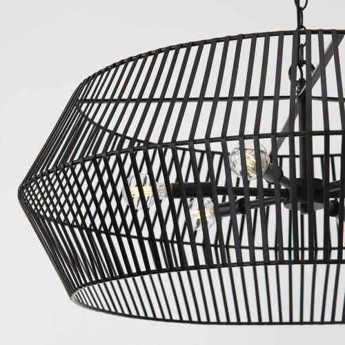 Capital 6-Light Angular Metal Chandelier in Matte Black 