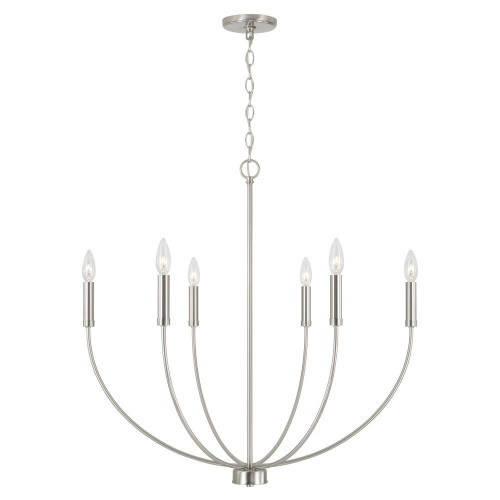 Capital 6-Light Chandelier in Brushed Nickel 