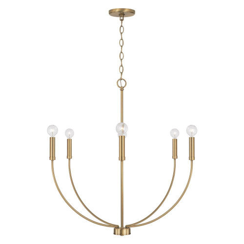 Capital 6-Light Chandelier in Aged Brass 