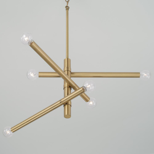 Capital Zane Chandelier, Aged Brass, 26"W 