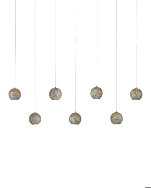 Currey and Company Giro 7-Light Linear Multi-Drop Pendant 