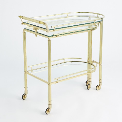 Global Views Gallery Shiny Brass Folding Bar 