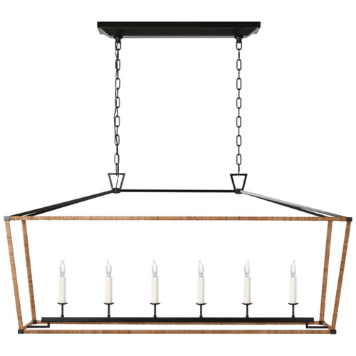 Visual Comfort & Co. Signature Collection Darlana Large Rattan Wrapped Linear Lantern, Visual Comfort & Co. Signature Collection CHC 5766AI/NRT D6A0N 