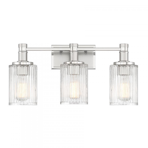 Savoy House Concord 3-Light Bathroom Vanity Light in Silver and Polished Nickel, Savoy House 8-1102-3-146 ALXM6 