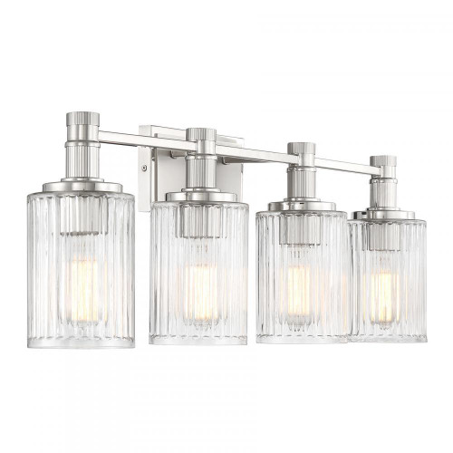 Savoy House Concord 4-Light Bathroom Vanity Light in Silver and Polished Nickel, Savoy House 8-1102-4-146 ALXM8 