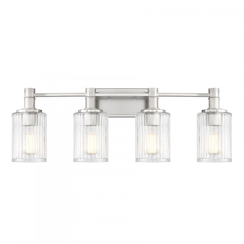 Savoy House Concord 4-Light Bathroom Vanity Light in Silver and Polished Nickel, Savoy House 8-1102-4-146 ALXM8 