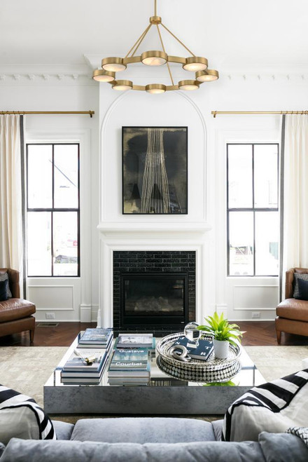 Crystorama Orson 8 Light Chandelier - Modern Gold 21.5"H 