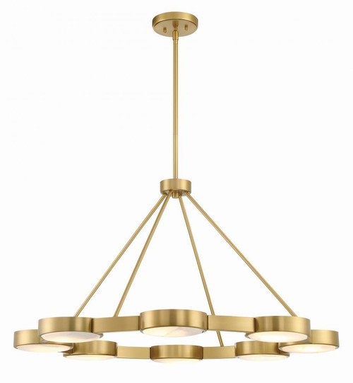 Crystorama Orson 8 Light Chandelier - Modern Gold 21.5"H 