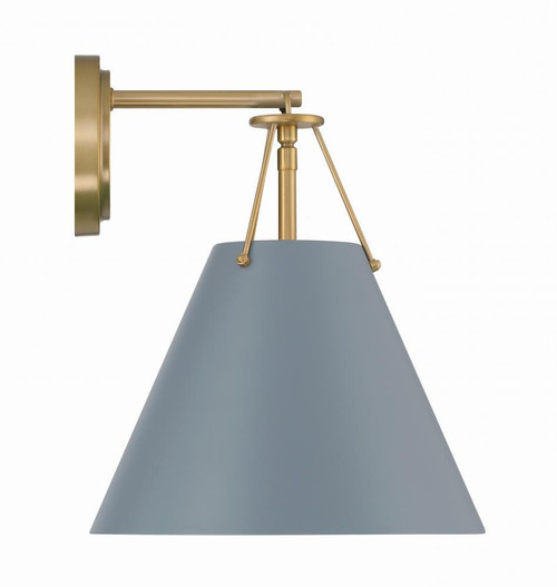 Crystorama Xavier Wall Sconce - Vibrant Gold, Blue 12.5"H 