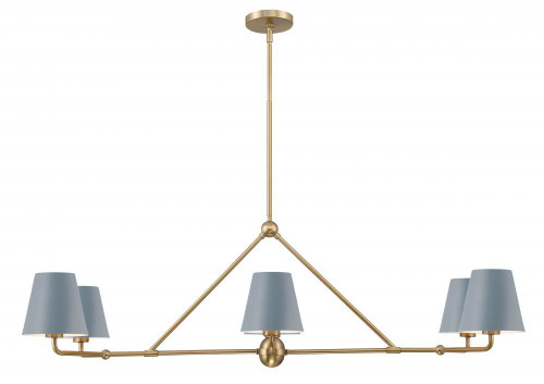 Crystorama Xavier Chandelier - Vibrant Gold, Blue 14.75"H 