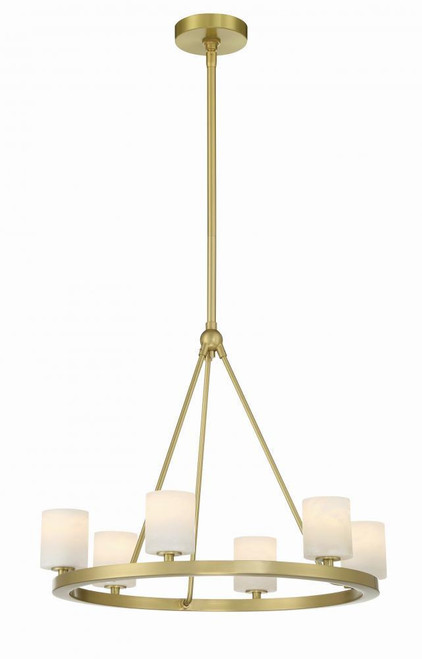 Crystorama Aragon Chandelier - Soft Brass 18"H 