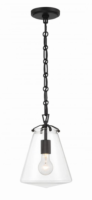 Crystorama Voss Mini Pendant - Matte Black 11.5"H 