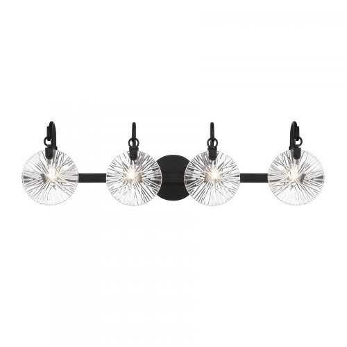 Savoy House Addison 4-Light Bathroom Vanity Light in Matte Black, Savoy House 8-3981-4-BK ALXMM 