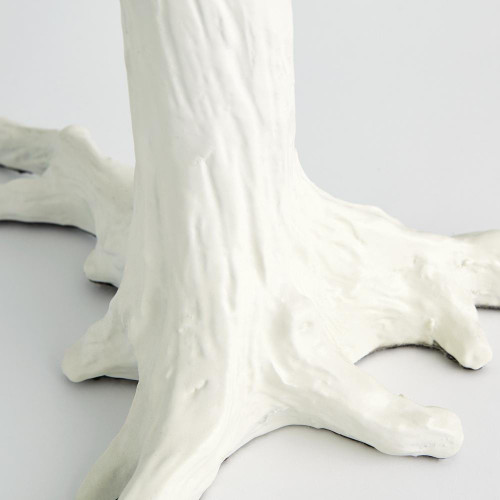 Global Views White Faux Bois Side Table 