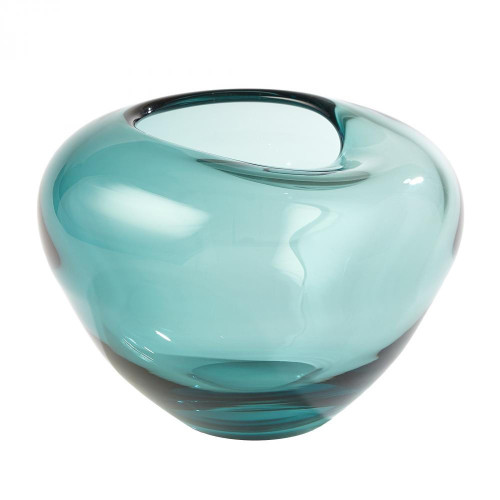 Global Views Undulating Large Azure Vase 