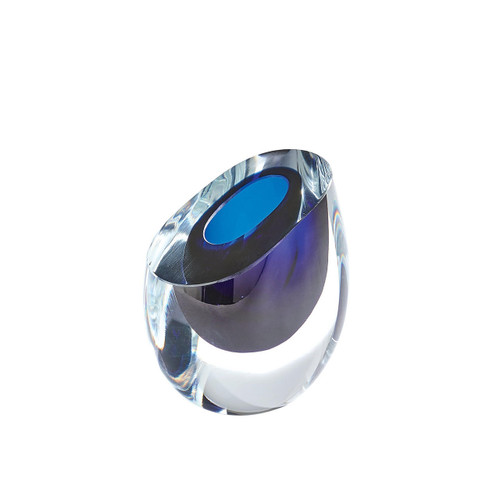 Global Views Slant Small Blue Vase 