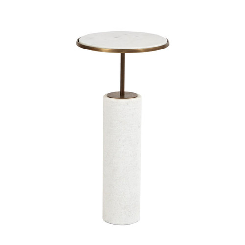 Global Views Tall Cored Marble Bronze Table 