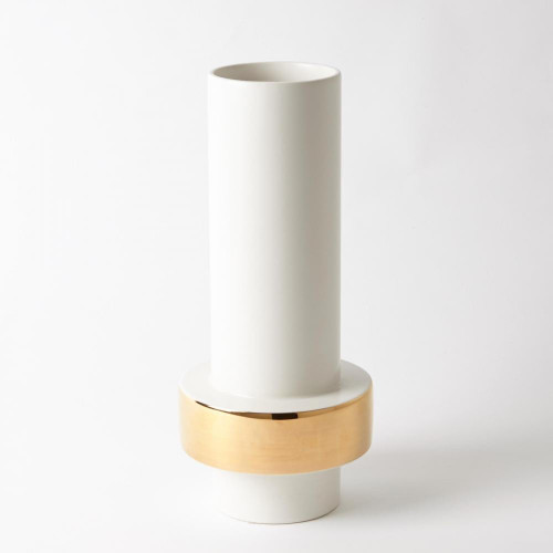 Global Views Gold Ring Low Vase 
