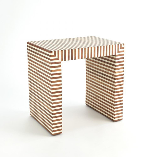 Global Views Sienna Large Walnut/Bone Nesting End Table 