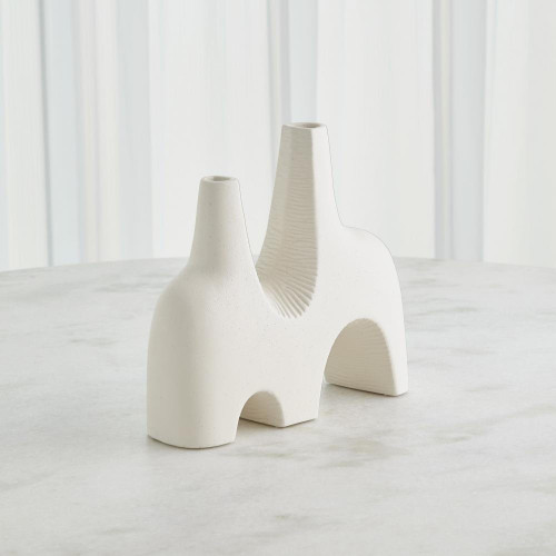 Global Views Cassel Medium Matte White Vase 