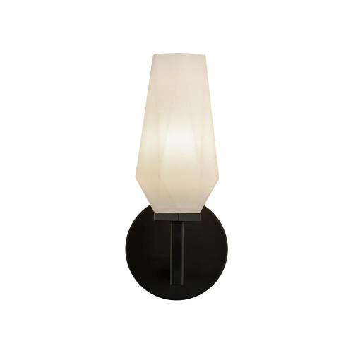 Alora Lighting Krysta 10-in Matte Black/Opal Glass 1 Light Wall Vanity 