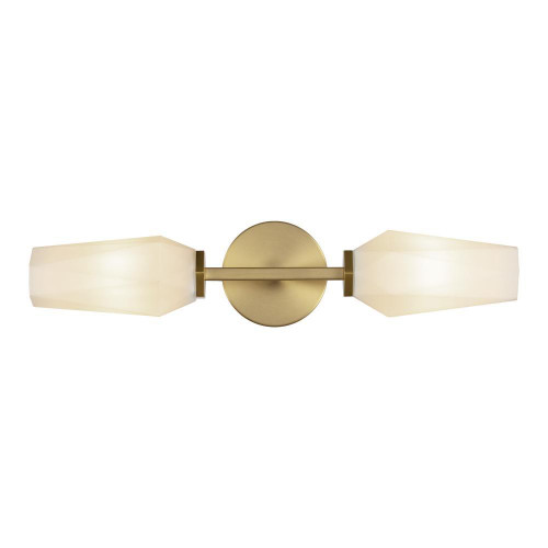 Alora Lighting Krysta 20-in Brushed Gold/Opal Glass 2 Lights Wall Vanity 