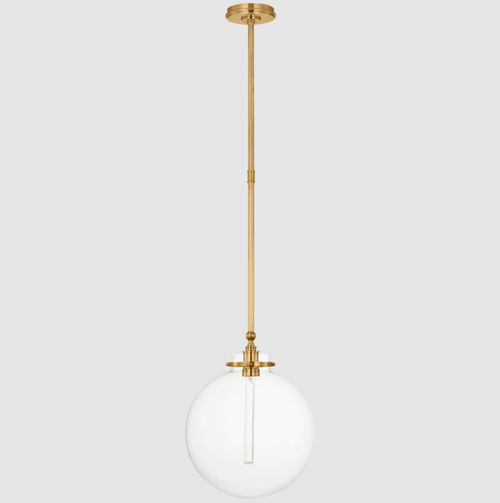 Visual Comfort & Co. Signature Collection Parkington 10" Globe Pendant, Visual Comfort & Co. Signature Collection CHC 5540AB-WG D9APN 