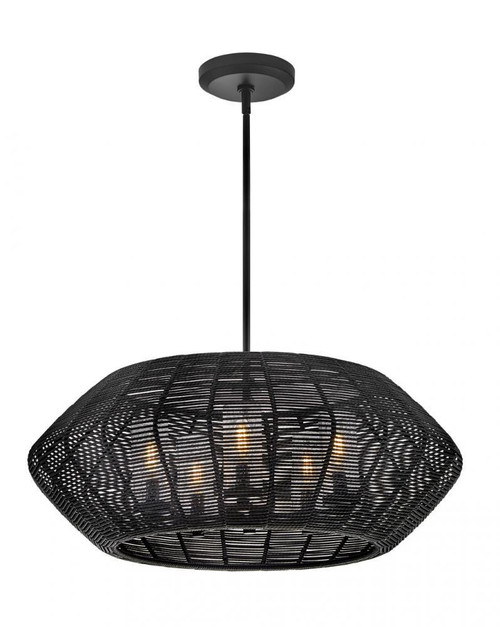 Hinkley Luca Medium Single Tier Chandelier Black 28.0"W x 10.75"H x 28.0"L Black Shade 