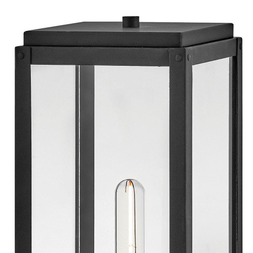 Hinkley Max Medium Pier Mount Lantern Black 7.25"W x 17.0"H x 7.25"L 