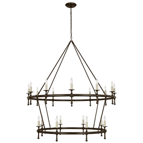Visual Comfort & Co. Signature Collection Classic 54" Two-Tier Ring Chandelier, Visual Comfort & Co. Signature Collection CHC 5825BZ D9DM3 