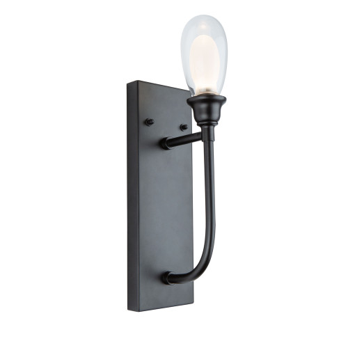 Bimini Outdoor Wall Sconce, 1-Light, LED, Semi-Gloss Black, Clear Glass Shade, 17"H (AC7651BK 340404WF)
