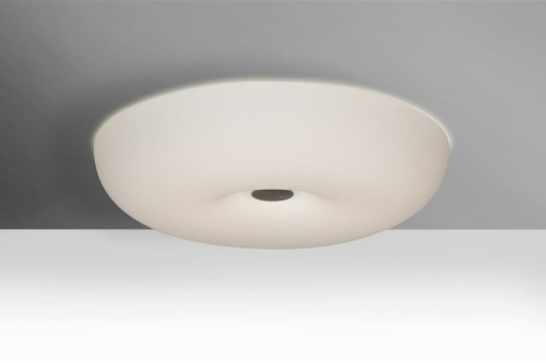 Nimbus 16 Flush Mount, 1-Light, LED, Satin Nickel, Opal Matte Glass, 16.5"W (NIMBUS1607C-LED-SN 30F99C)