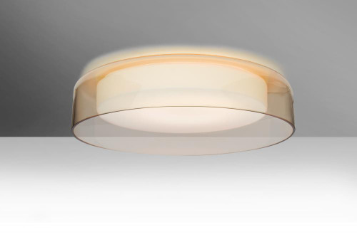 Tango 15 Flush Mount, 1-Light, LED, Cognac Glass, Opal Matte Glass, 15.5"W (TANGO15CGC-LED 30F99X)